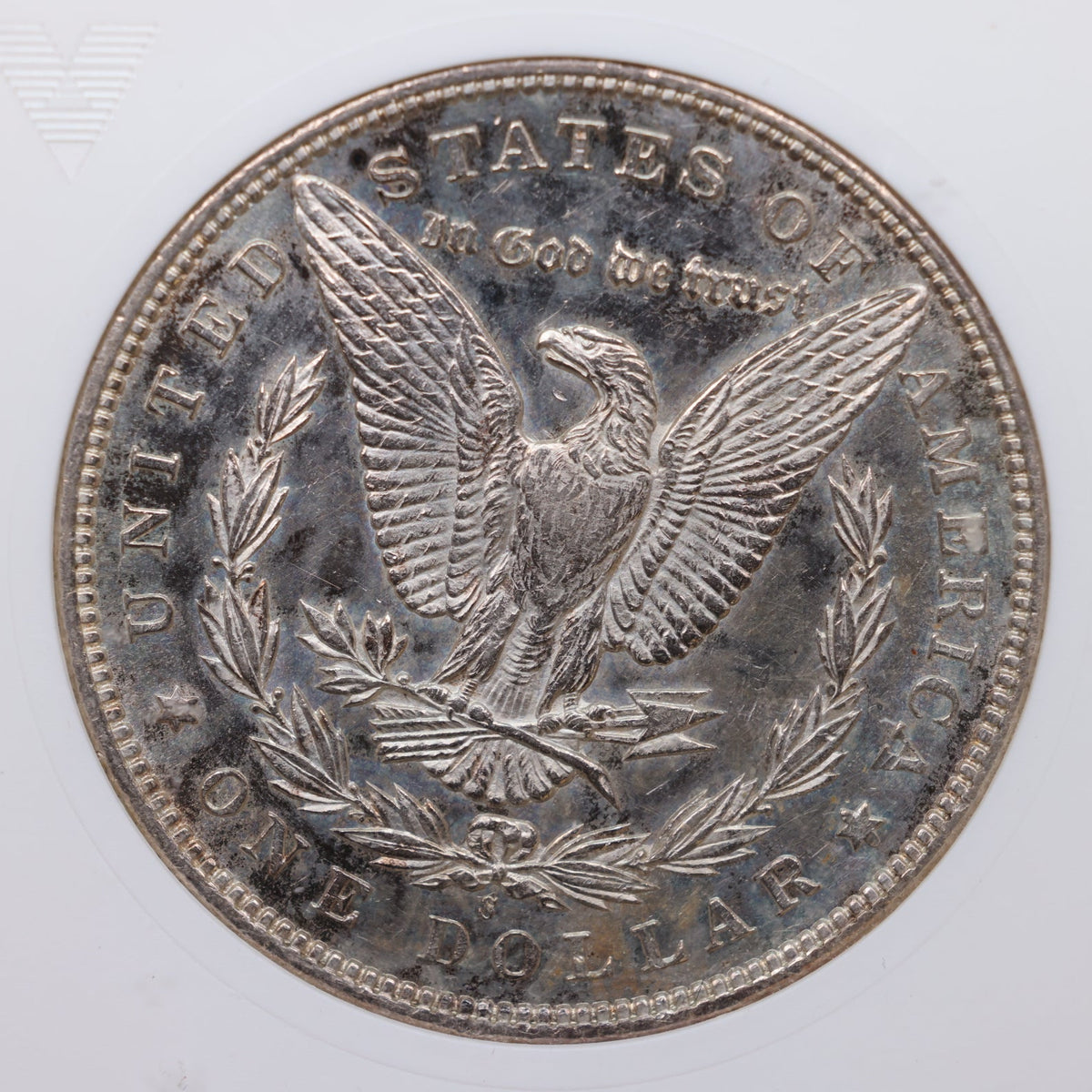 1895-S/S Morgan Silver Dollar, 'S' over 'S', ANACS AU58, P.L, Store #DR065.