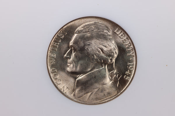 1945-P Silver Jefferson Nickel, NGC Certified MS-66. Store #23062310