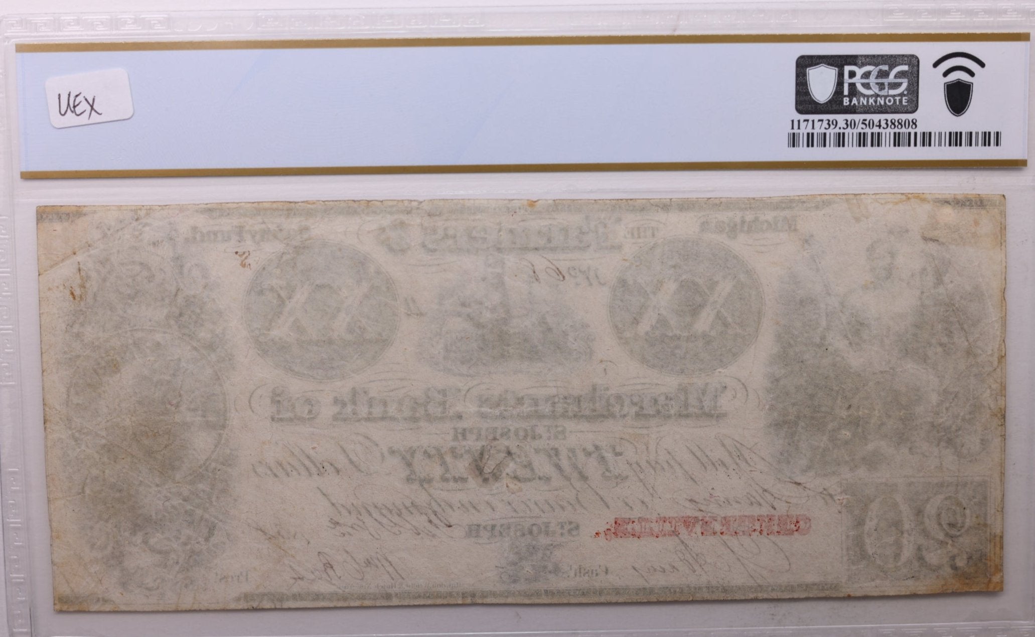1838 $20., Merchants Bank of St Joseph, MI., PCGS VF-30., Store #GMI007