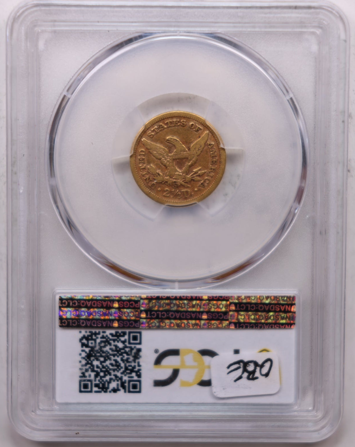 1870-S $2.50 Gold Liberty, Quarter Eagle, PCGS VF-30, STORE #G006.