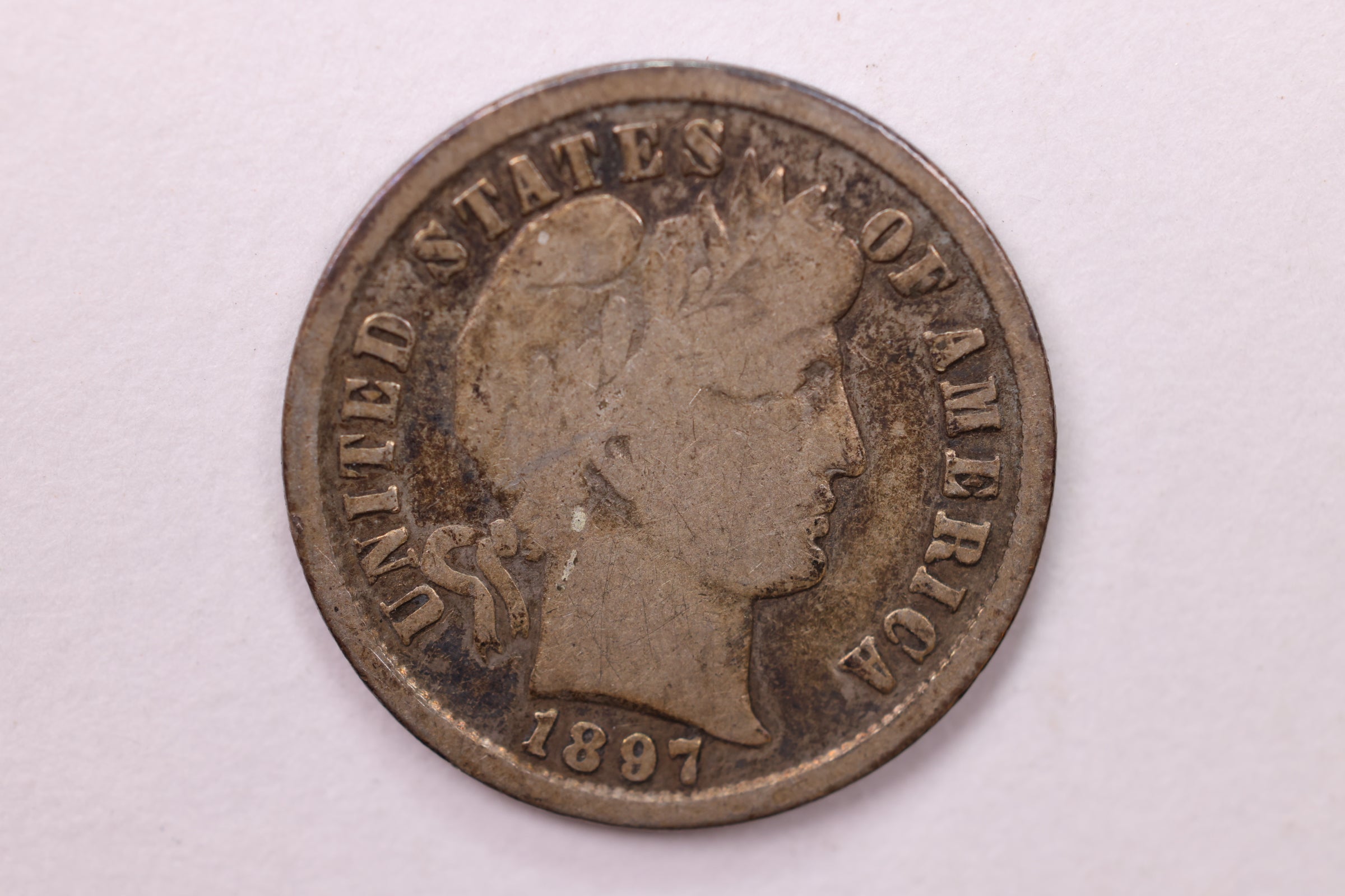 1897 Barber Silver Dime., V.G., Store Sale #19281