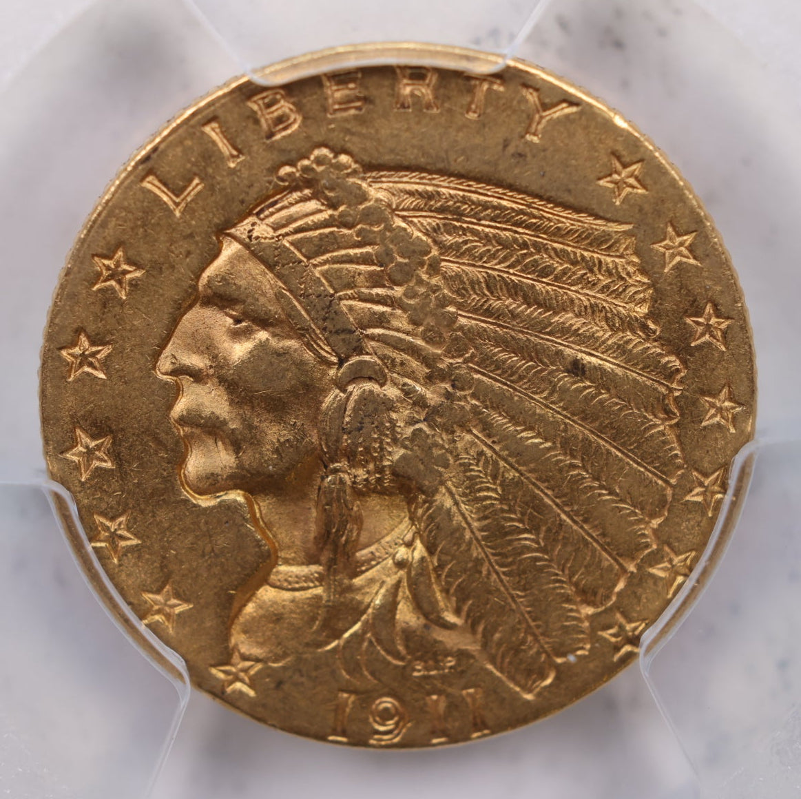 1911 $2.50 Gold Indian, Quarter Eagle, PCGS AU-55, STORE #G009.