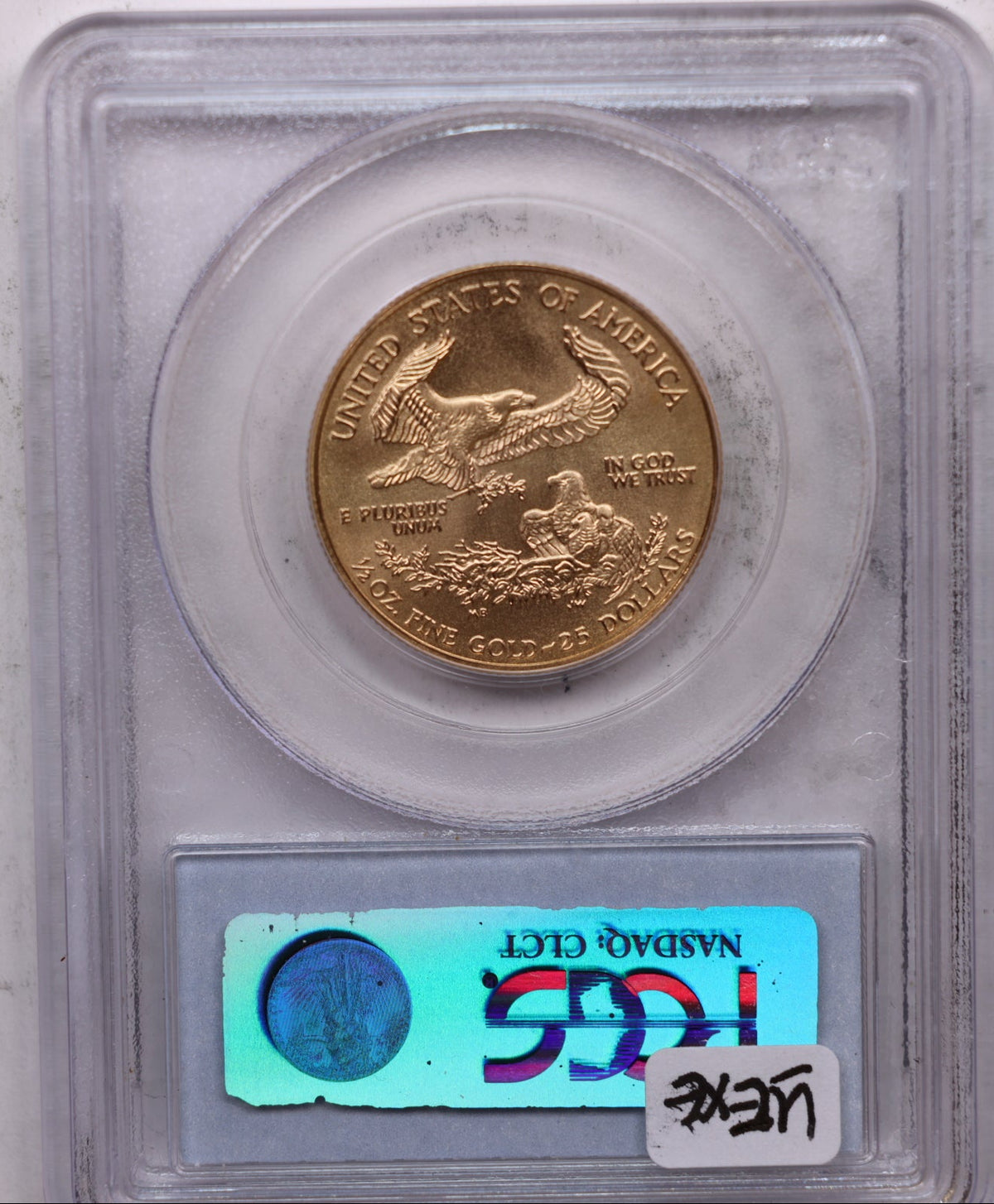 2004 $25 Gold American Eagle, 1/2 OZT Fine Gold, PCGS MS-69, Store #G016.
