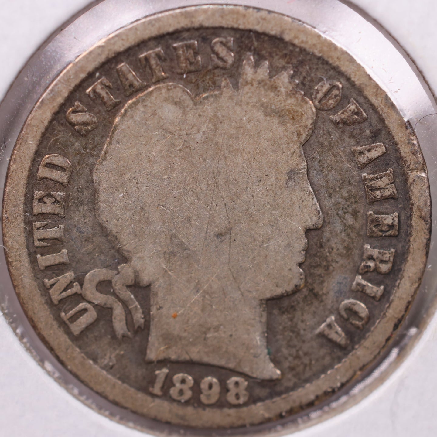 1898 Barber Dime, Good Circulated Coin, Store #19302