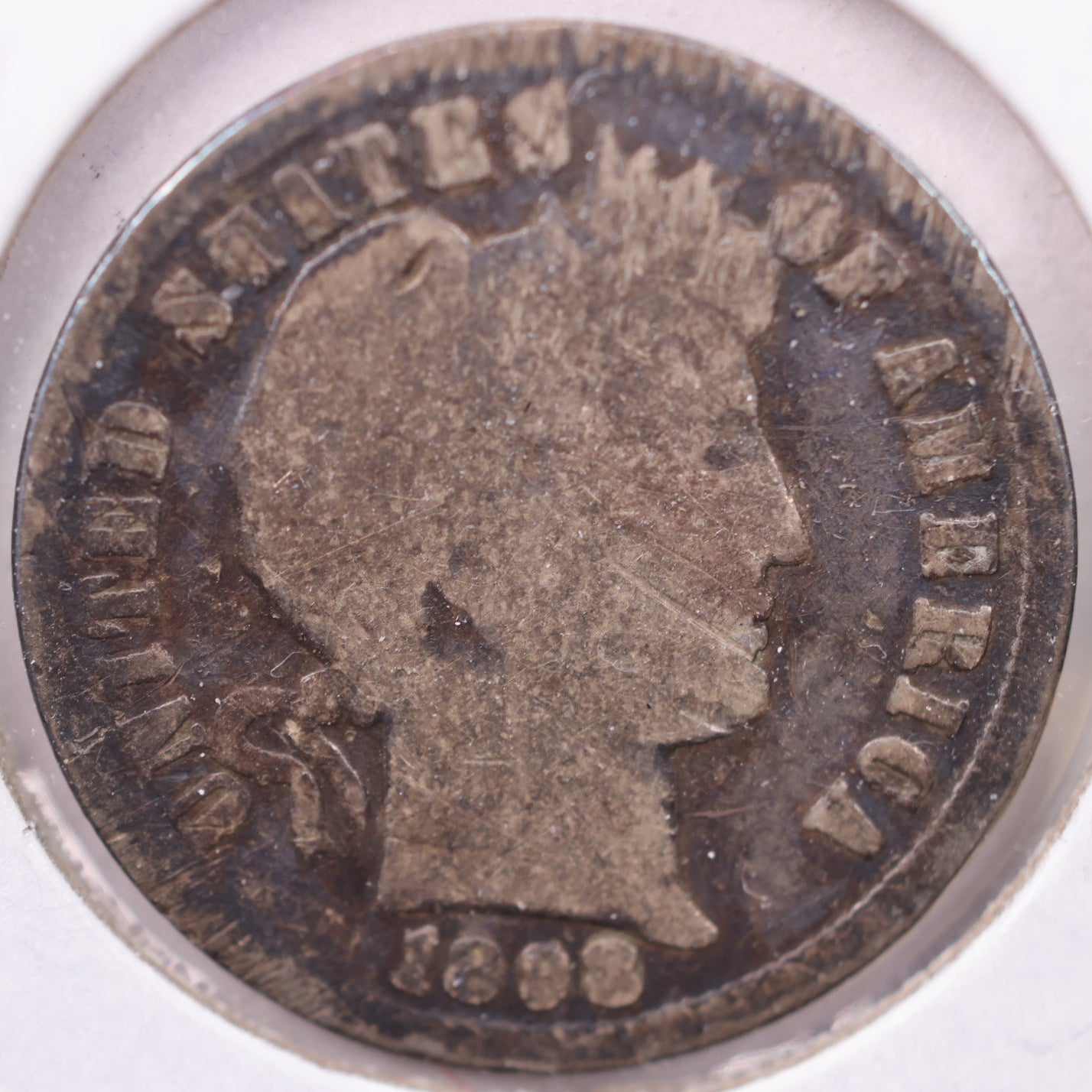 1898 Barber Dime, Good Circulated Coin, Store #19303