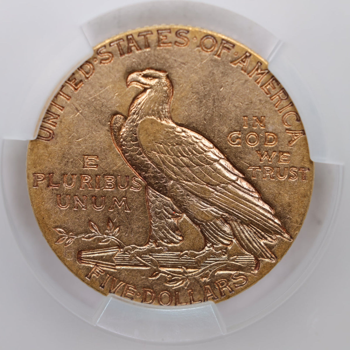 1911-S $5 Gold Indian Five Dollar, CAC Graded XF-45, Store Sale #G014.