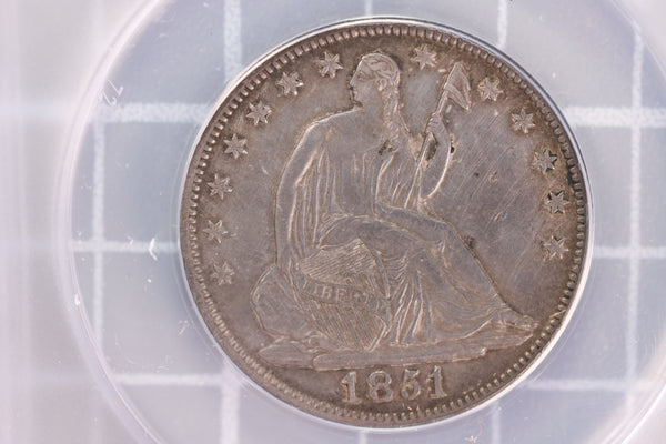 1851-O Liberty Seated Half Dollar, ANACS AU-50, Store #23070211