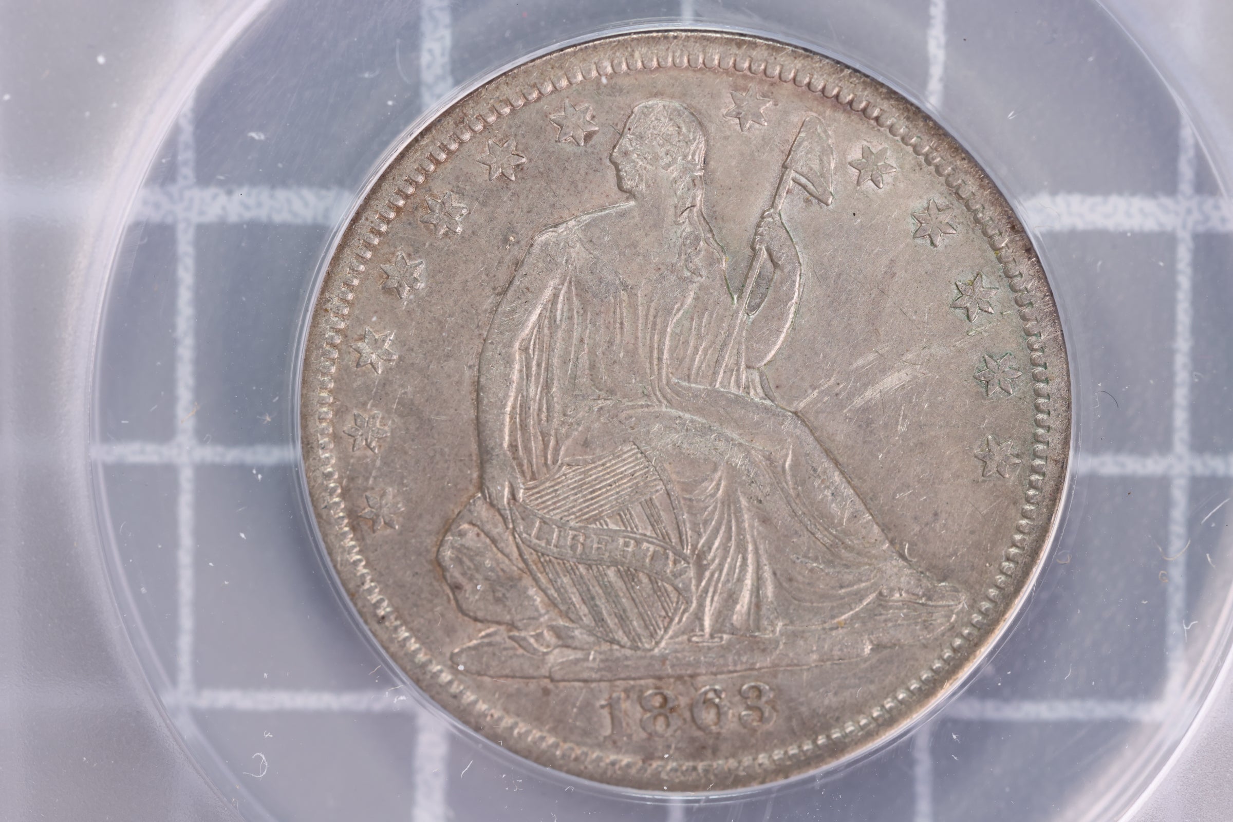 1863-S Liberty Seated Half Dollar, ANACS AU-53, Store #23070514