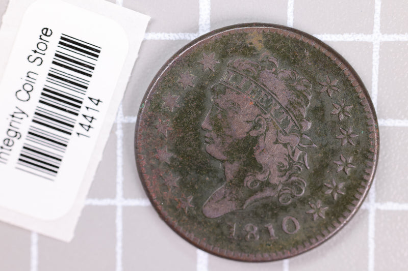 1810 Large Cent, Affordable Circulated Coin, Store Sale