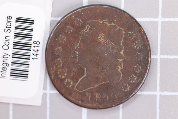 1814 Large Cent, Affordable Circulated Coin, Store Sale #14418