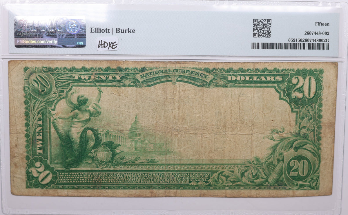 1902 $20, Big Stone Gap, Virginia, National Currency, CH# 11765. PMG Choice F-15, Store#NBN063