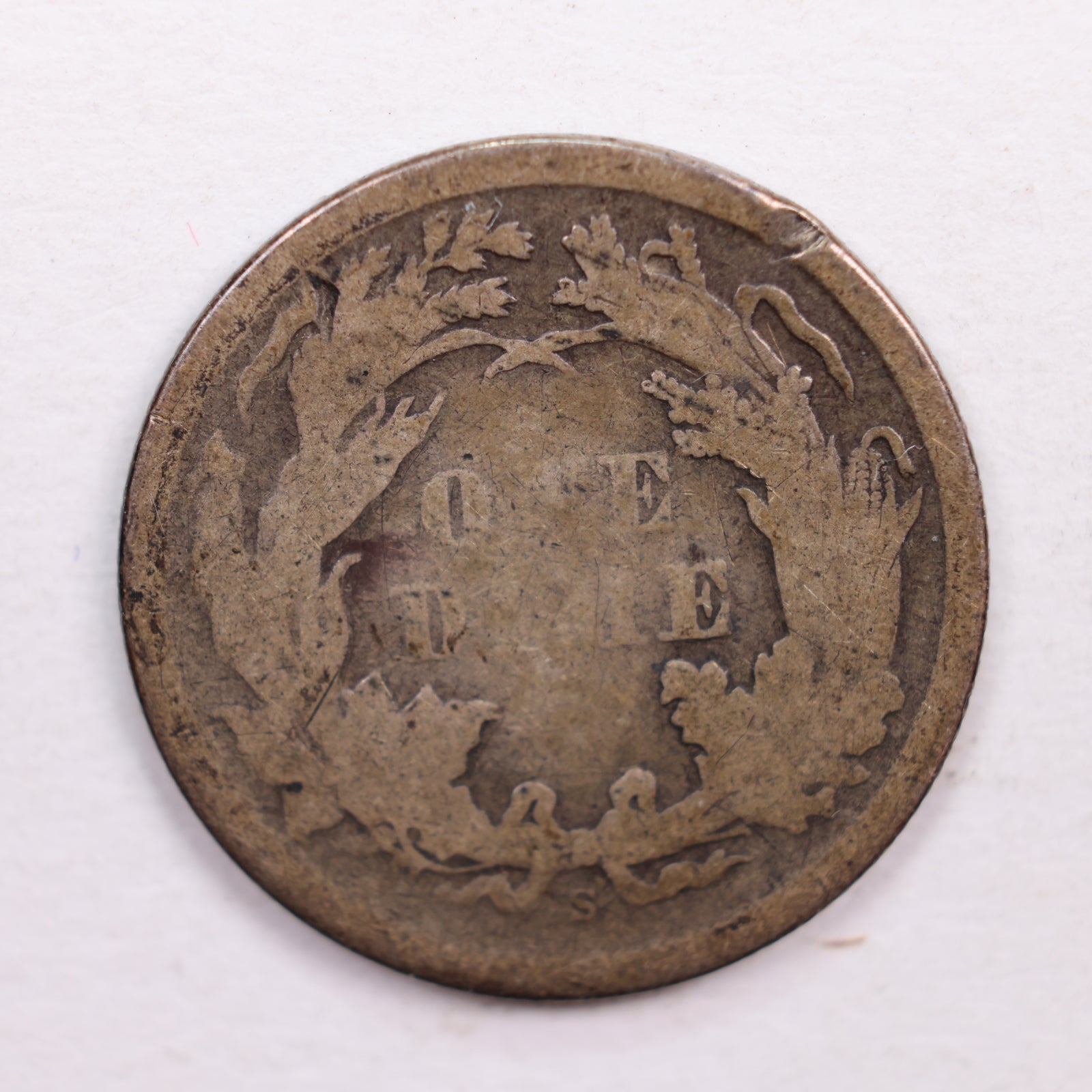 1870-S Seated Liberty Dime., Fine Circulated Coin., Store Sale #DE0351.