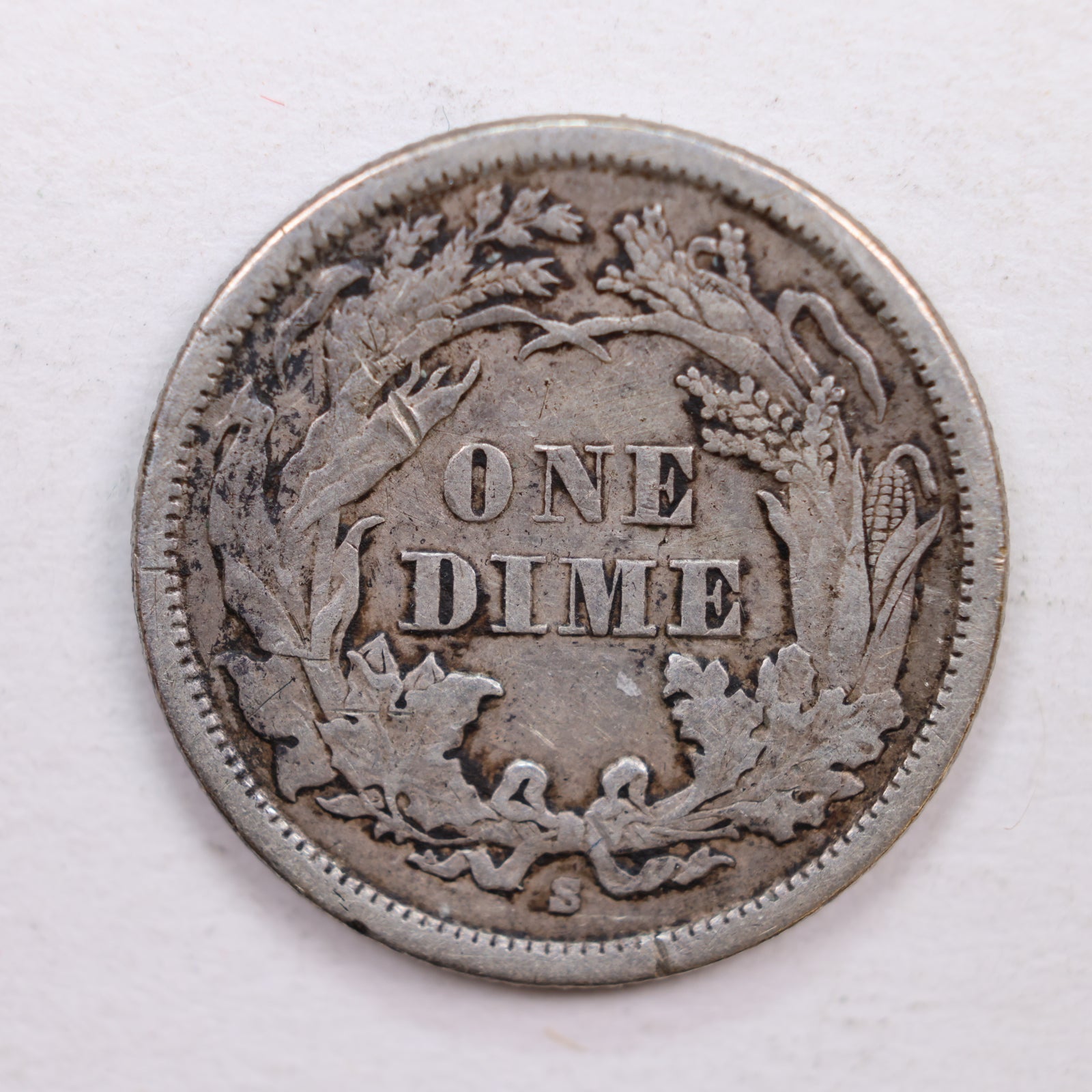 1867-S Seated Liberty Dime., About Uncirculated Coin., Store Sale #DE0353.