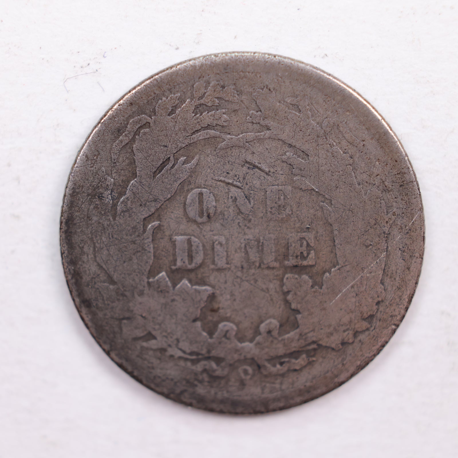 1860-O Seated Liberty Dime., Very Good Circulated Coin., Store Sale #DE0358.