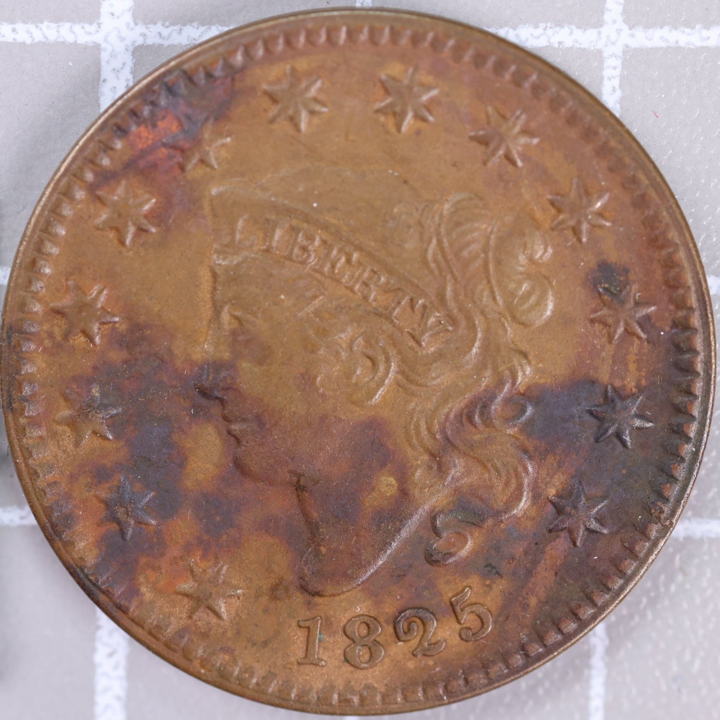 1825 Coronet Head Large Cent, Mint State Uncirculated Coin, Store #14449