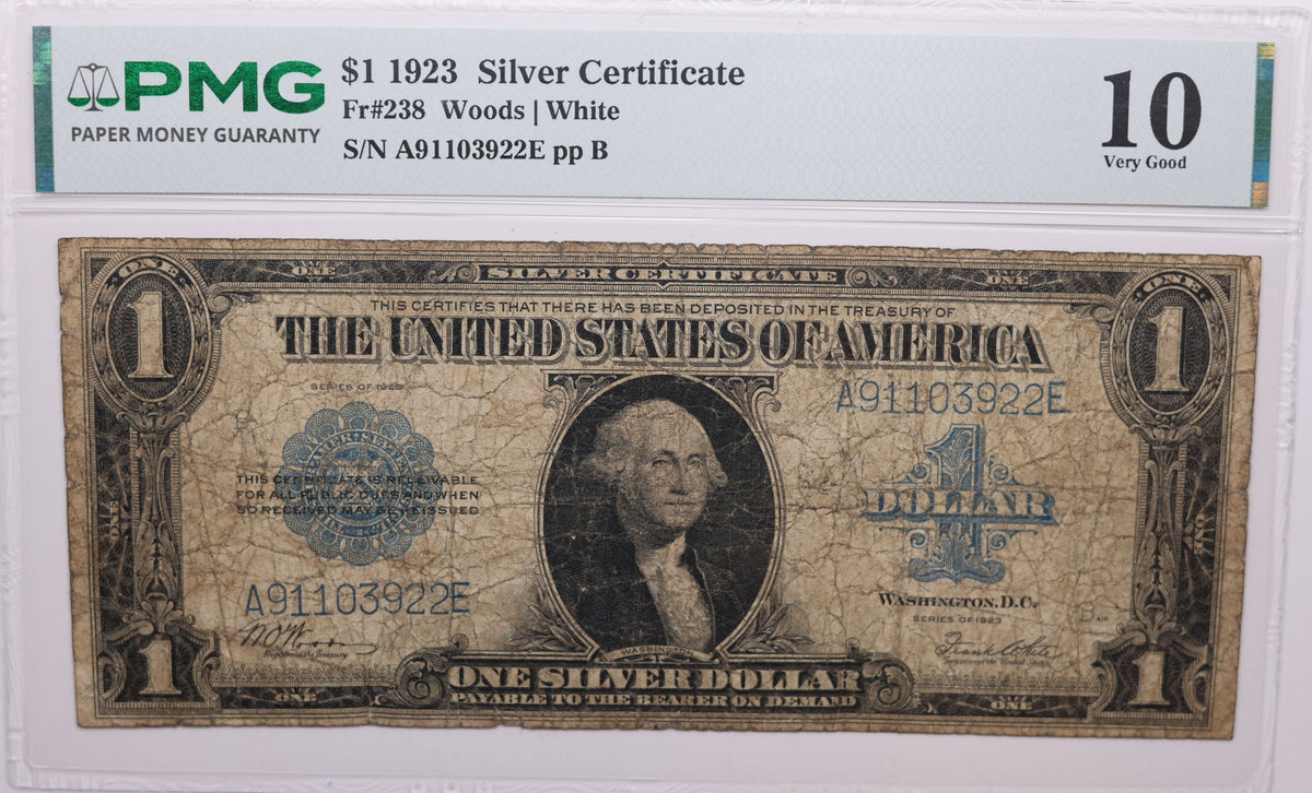 1923 $1 Silver Certificate, Fr#238, PMG VG-10, Store Sale #GLSC013