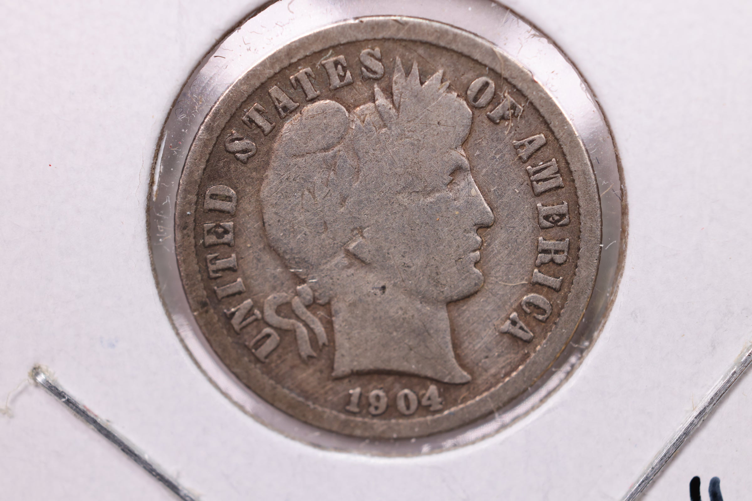 1904 Barber Silver Dime., V.G., Store Sale #19444