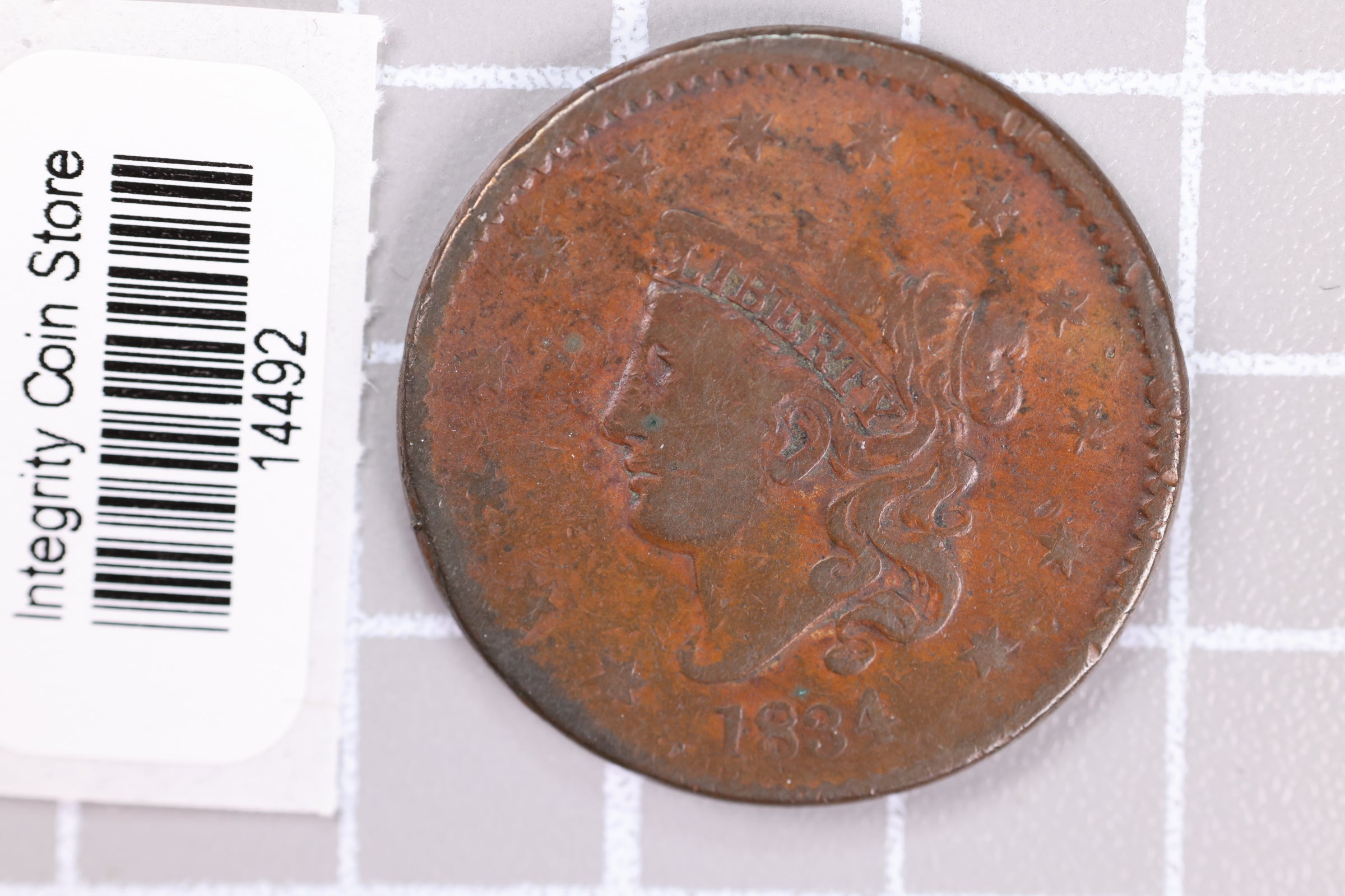 1834 Large Cent, Affordable Circulated Coin, Store Sale #14492