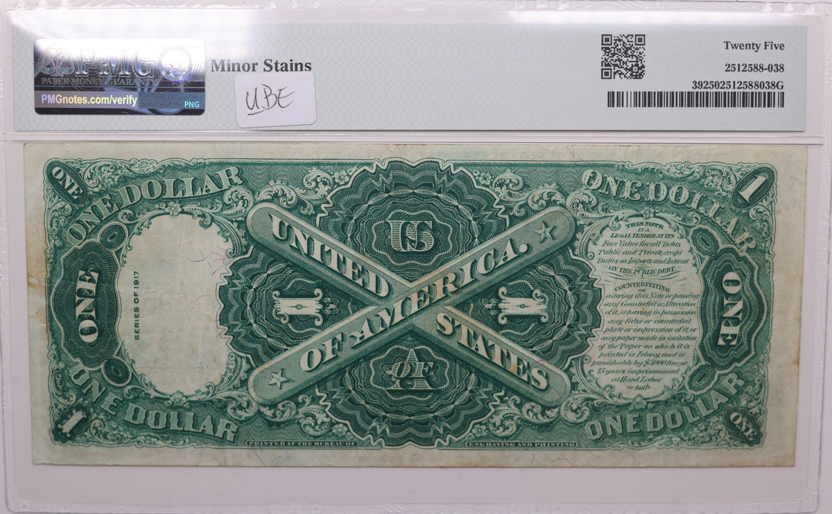 1917 $1, Legal Tender Note., Fr#39, PMG VF-25, Store #GLT007