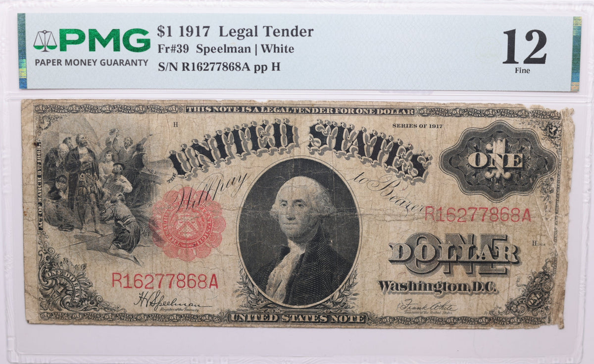 1917 $1, Legal Tender Note., Fr#39, PMG F-12, Store #GLT008