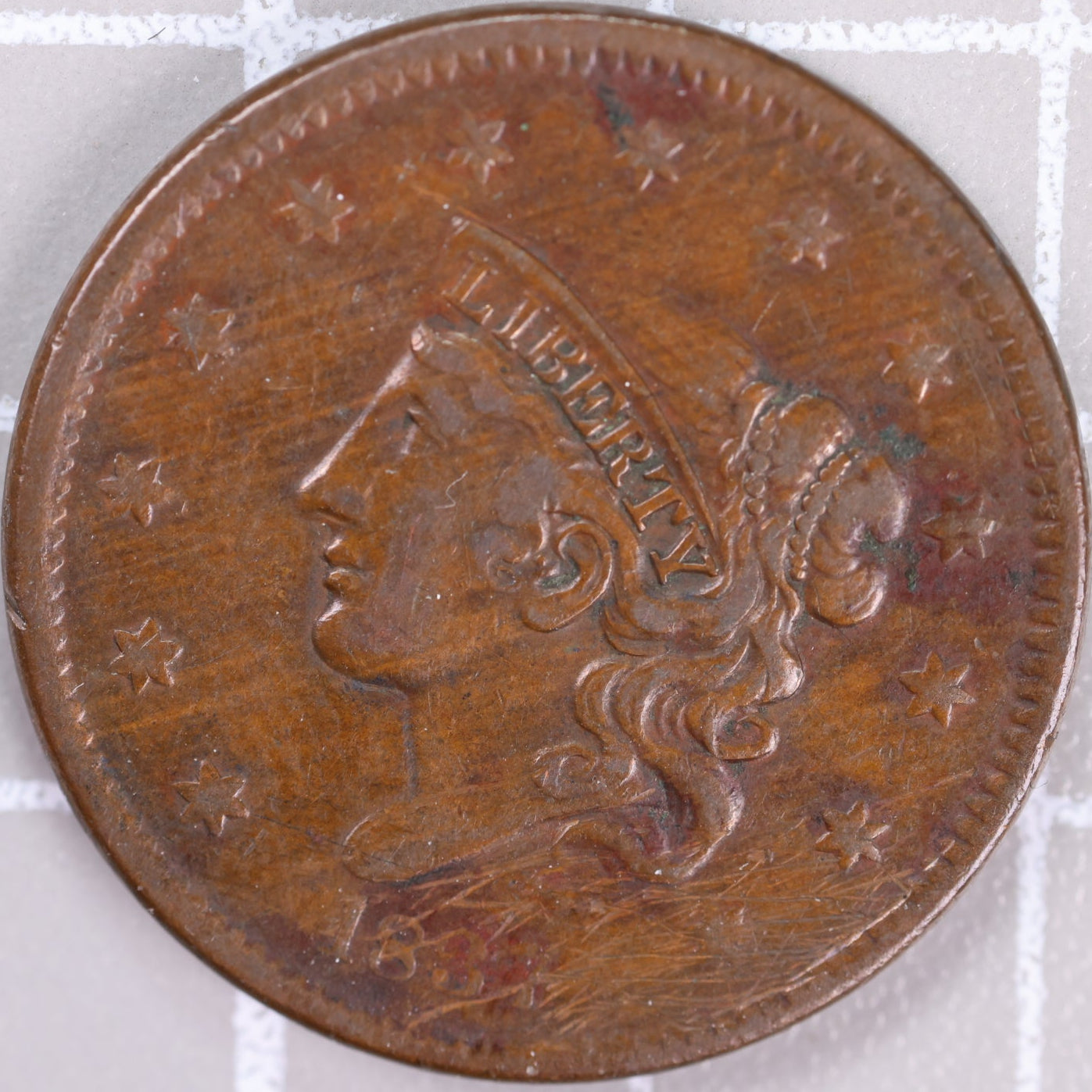 1837 Coronet Head Large Cent, Very Fine Circulated Coin, Store #14507