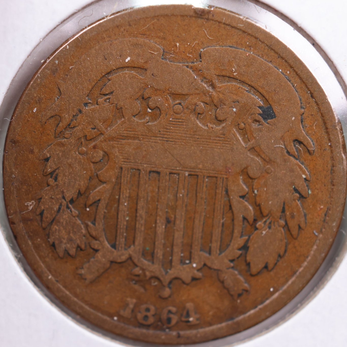 1864 Two-Cent Piece, Very Good Circulated Coin, Store #2C0004