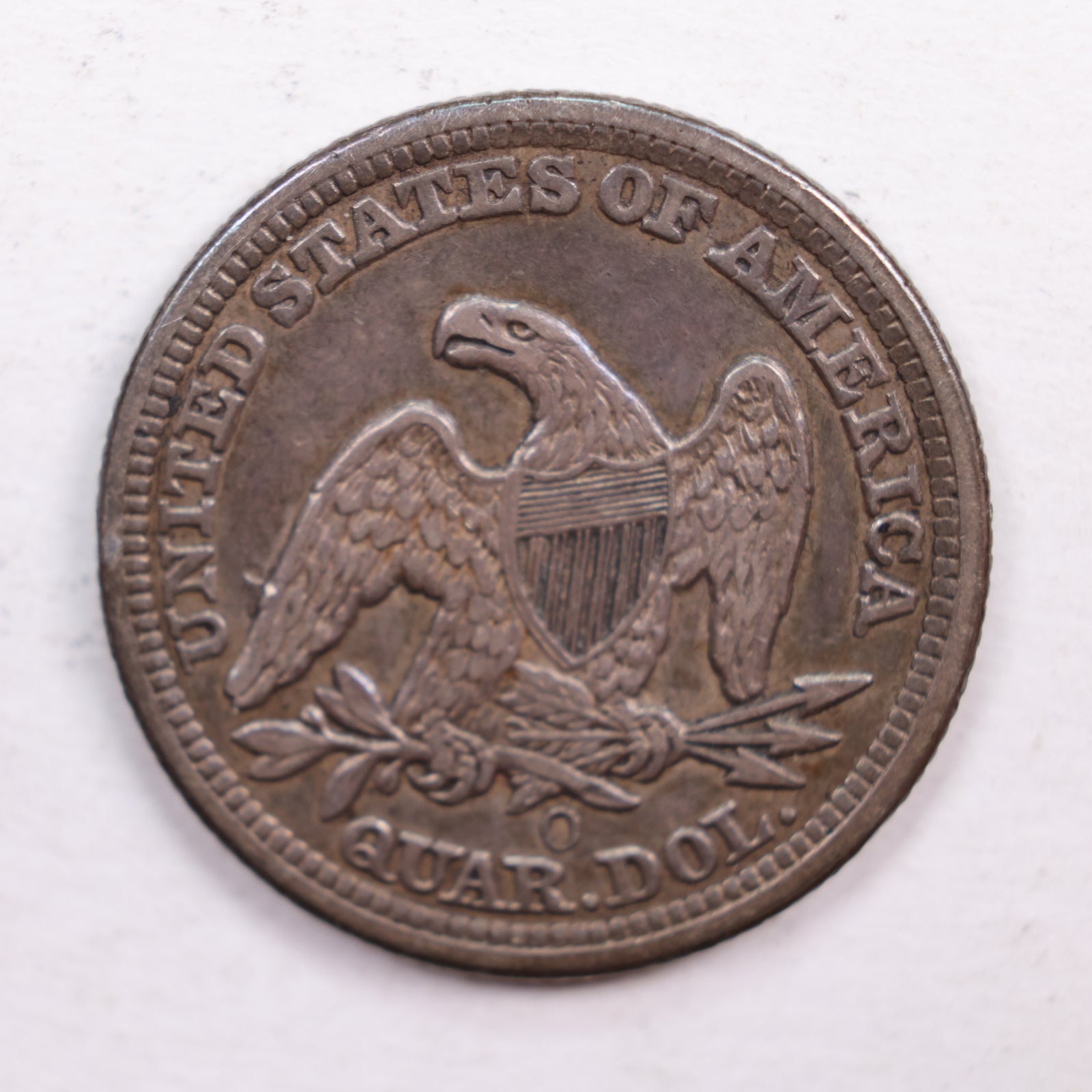 1858-O Seated Liberty Quarter., Extra Fine Circulated Coin., Store #QR551.