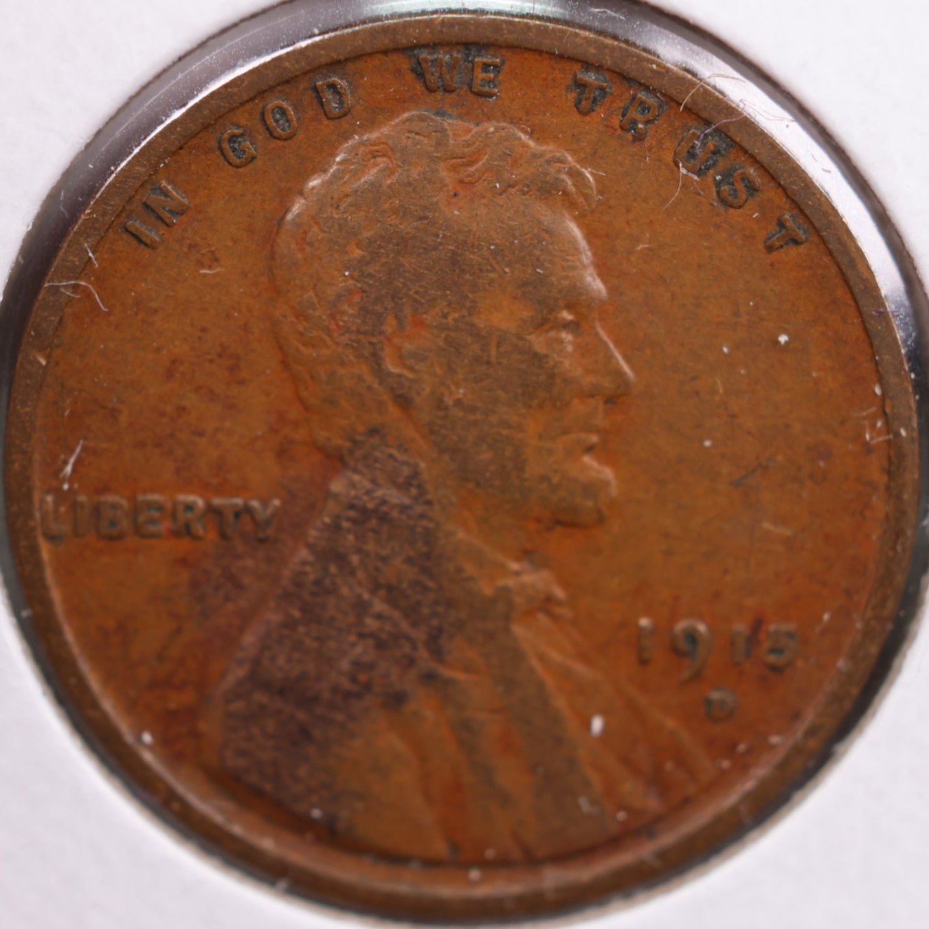 1915-D Lincoln Wheat Cent, Fine+ Circulated Coin, Store #CT0112