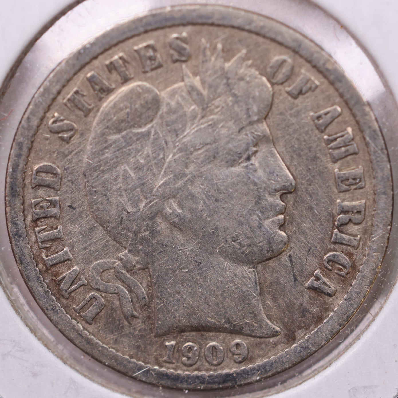 1909 Barber Dime, Very Good Circulated Coin, Store #19535