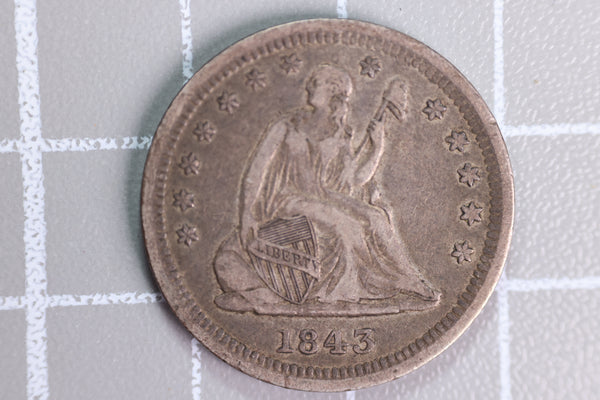 1843-O Seated Liberty Quarter, Affordable Collectible Coin, Store #230727021