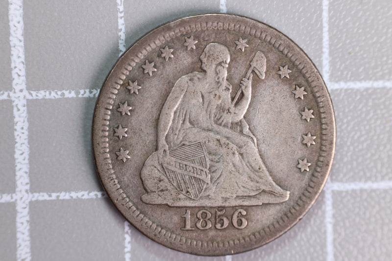 1856 Seated Liberty Quarter, Affordable Collectible Coin, Store