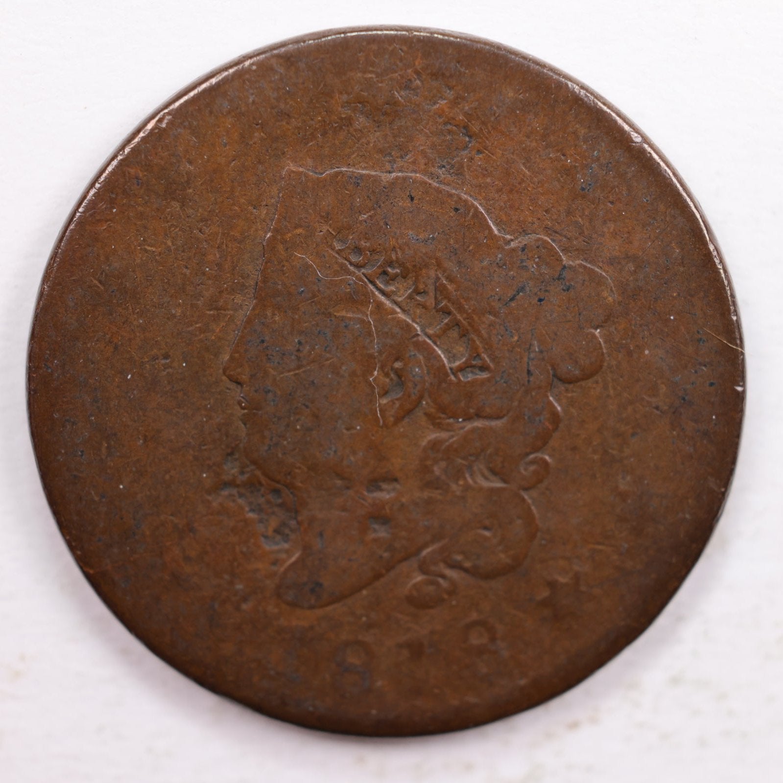 1818 Matron Head, Large Cent, About Good Detail Coin, Store #CT0022