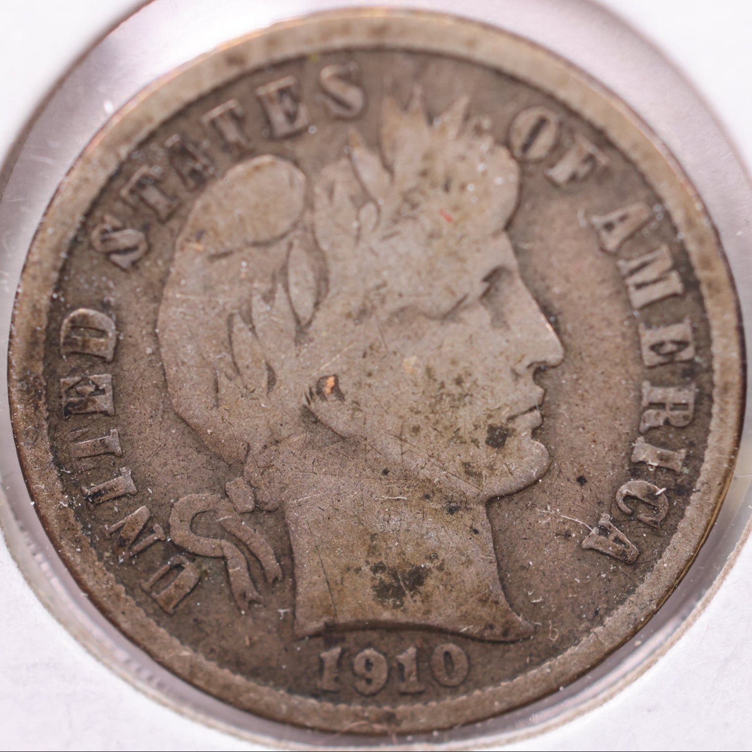 1910 Barber Dime, Very Good Circulated Coin, Store #19558
