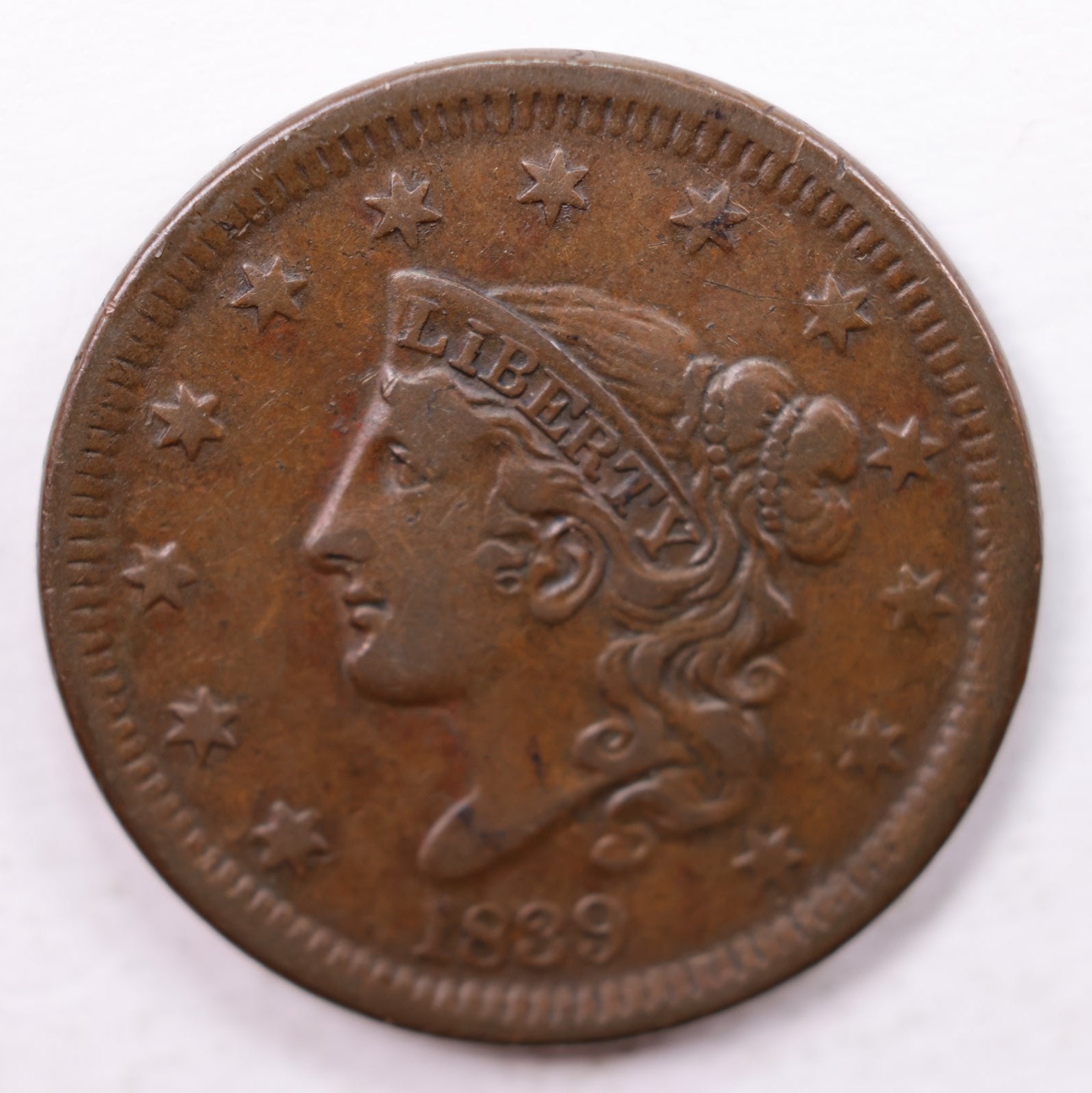 1839 Matron Head Large Cent, Very Fine Circulated Coin, Store #CT0036