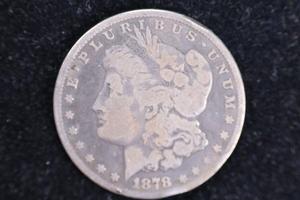 1878-CC Morgan Silver Dollar. Good Circulated Coin. Store #23080416