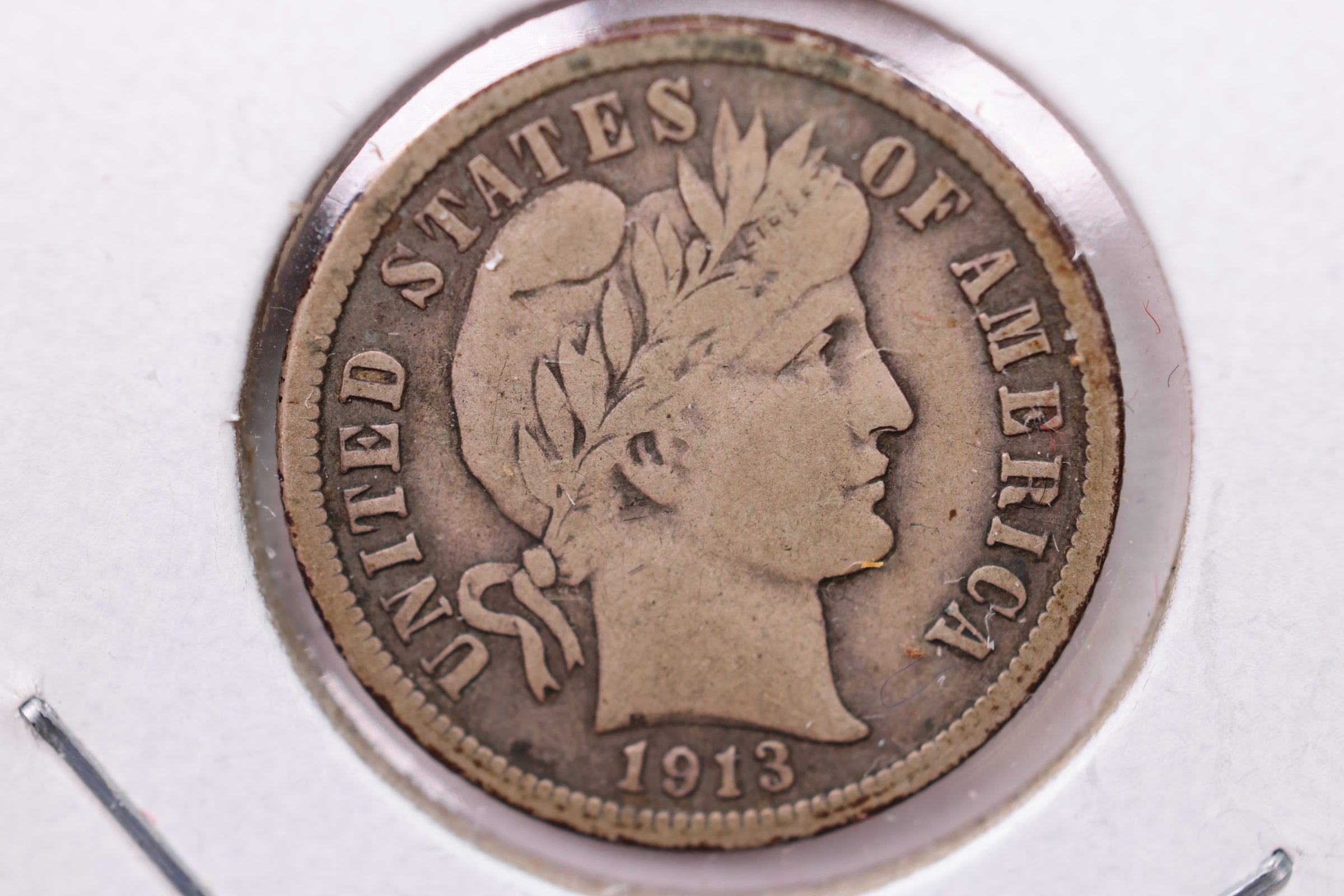 1913 Barber Silver Dime., V.F., Store Sale #19619