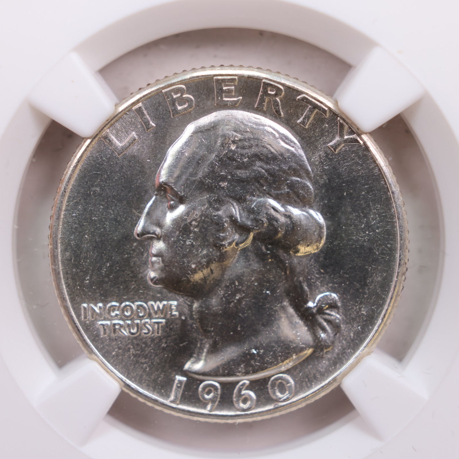 1960 Washington Silver Quarter., Type-B Reverse, NGC MS64., Store #GQR031.