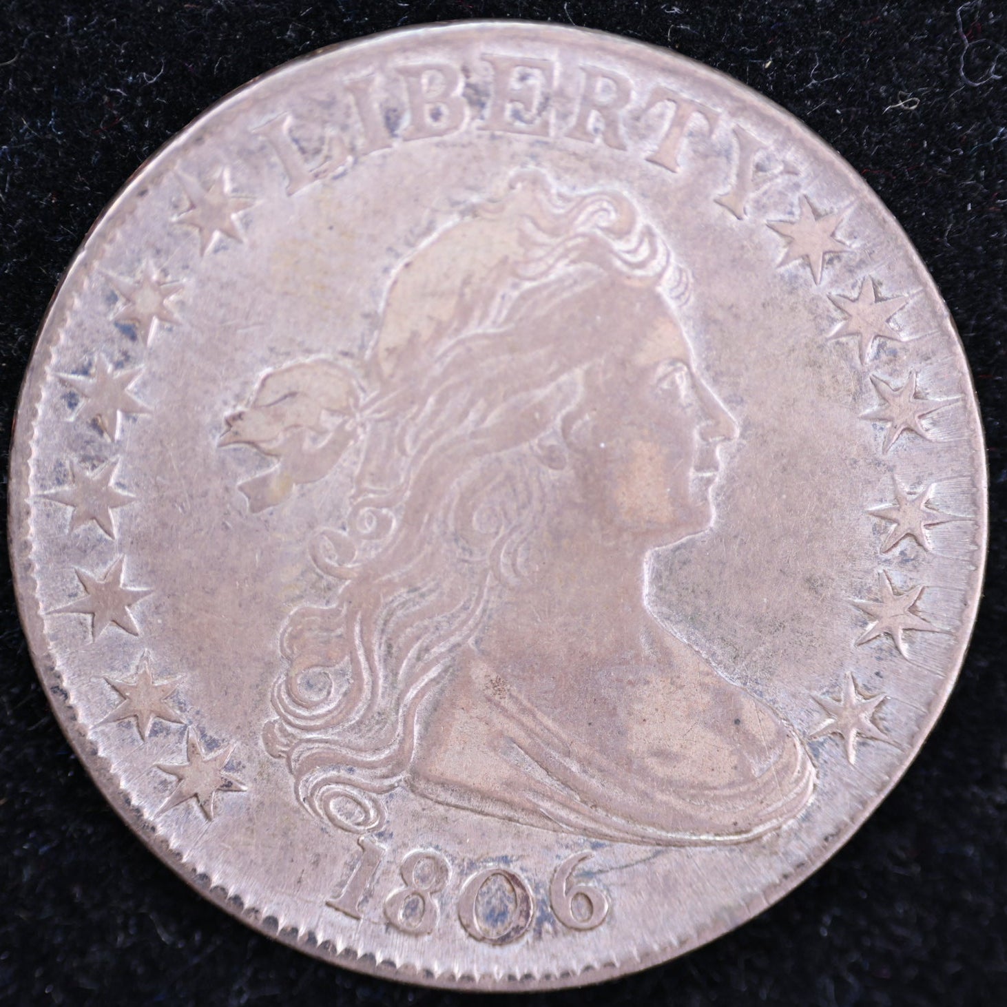 1806 Draped Bust Half Dollar, Extra Fine Circulated Coin. Store #HR1910