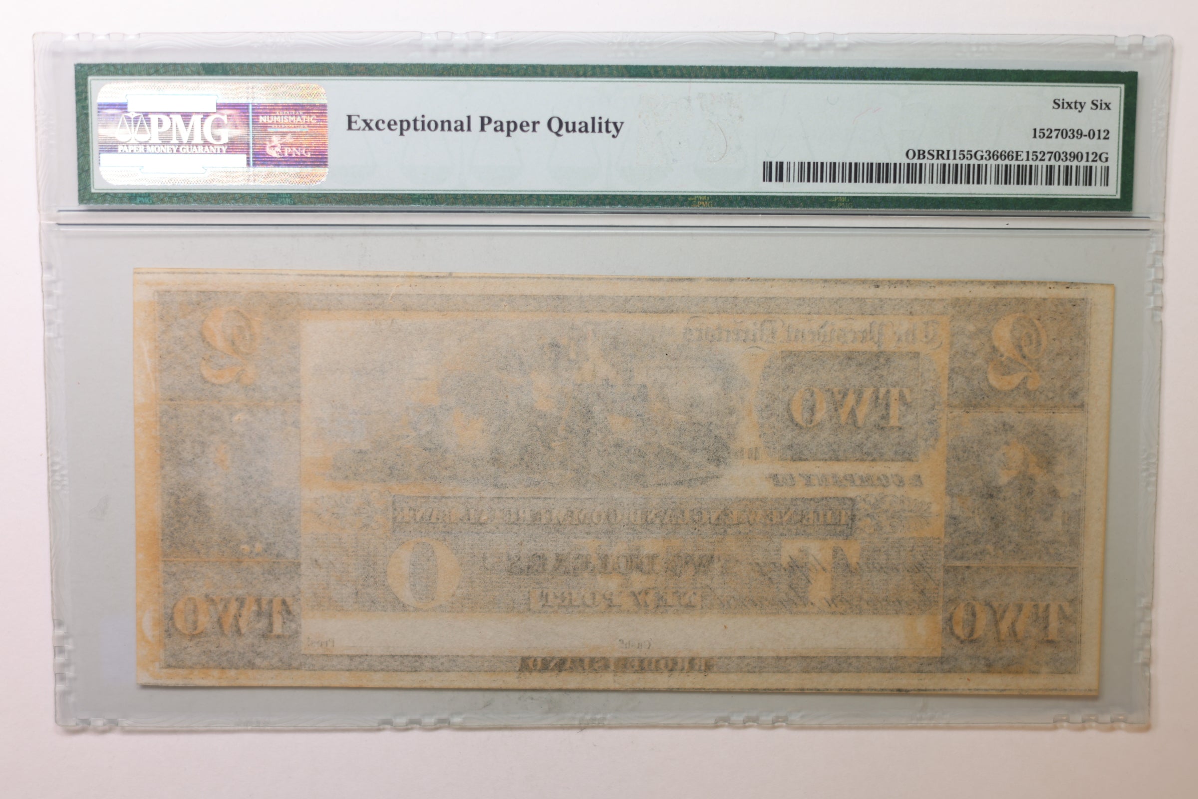 18__ $2, New England Commerical Bank, Newport, R.I, PMG CU-66 EPQ, #GRI007