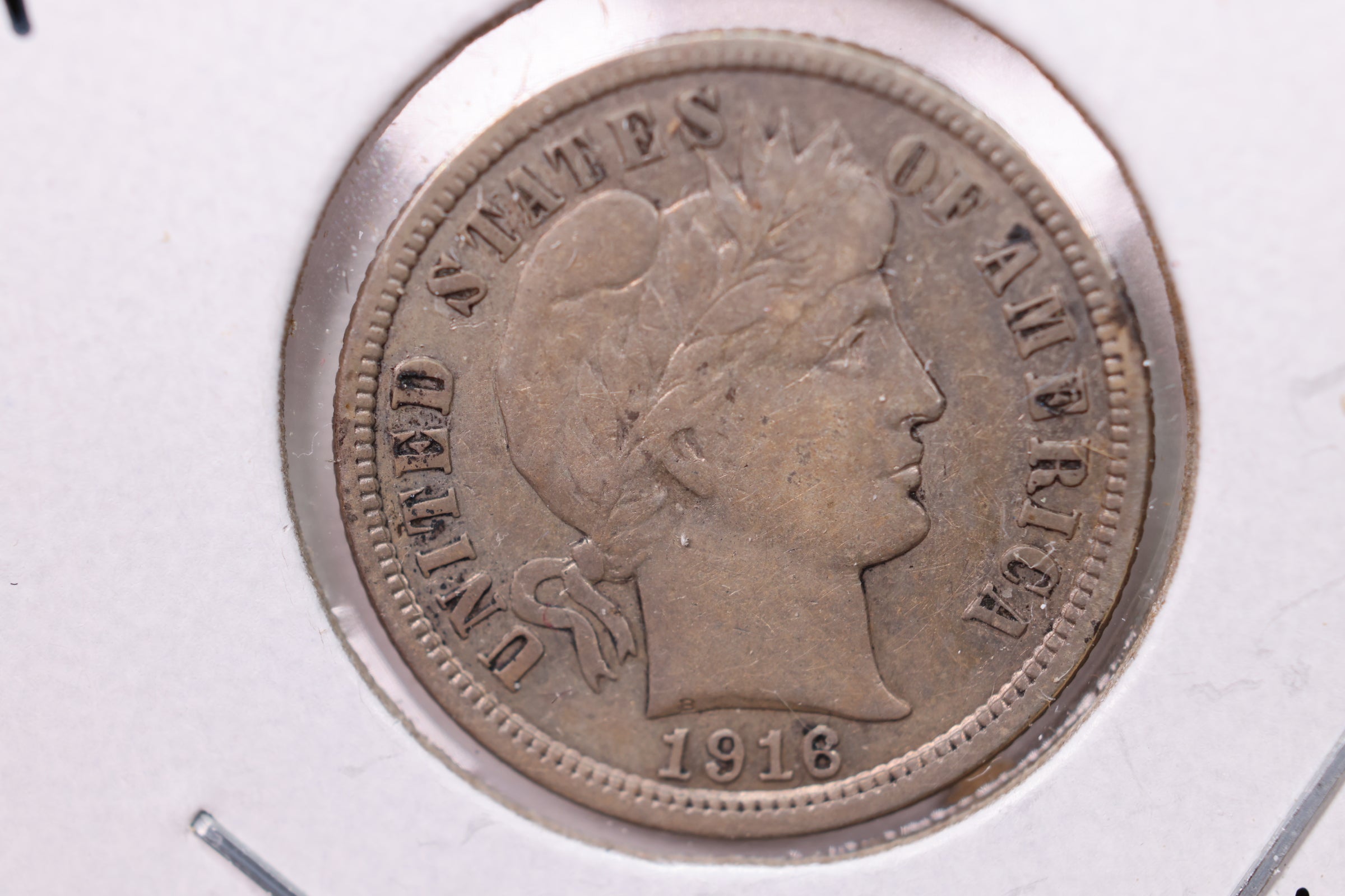 1916 Barber Silver Dime., V.F., Store Sale #19675