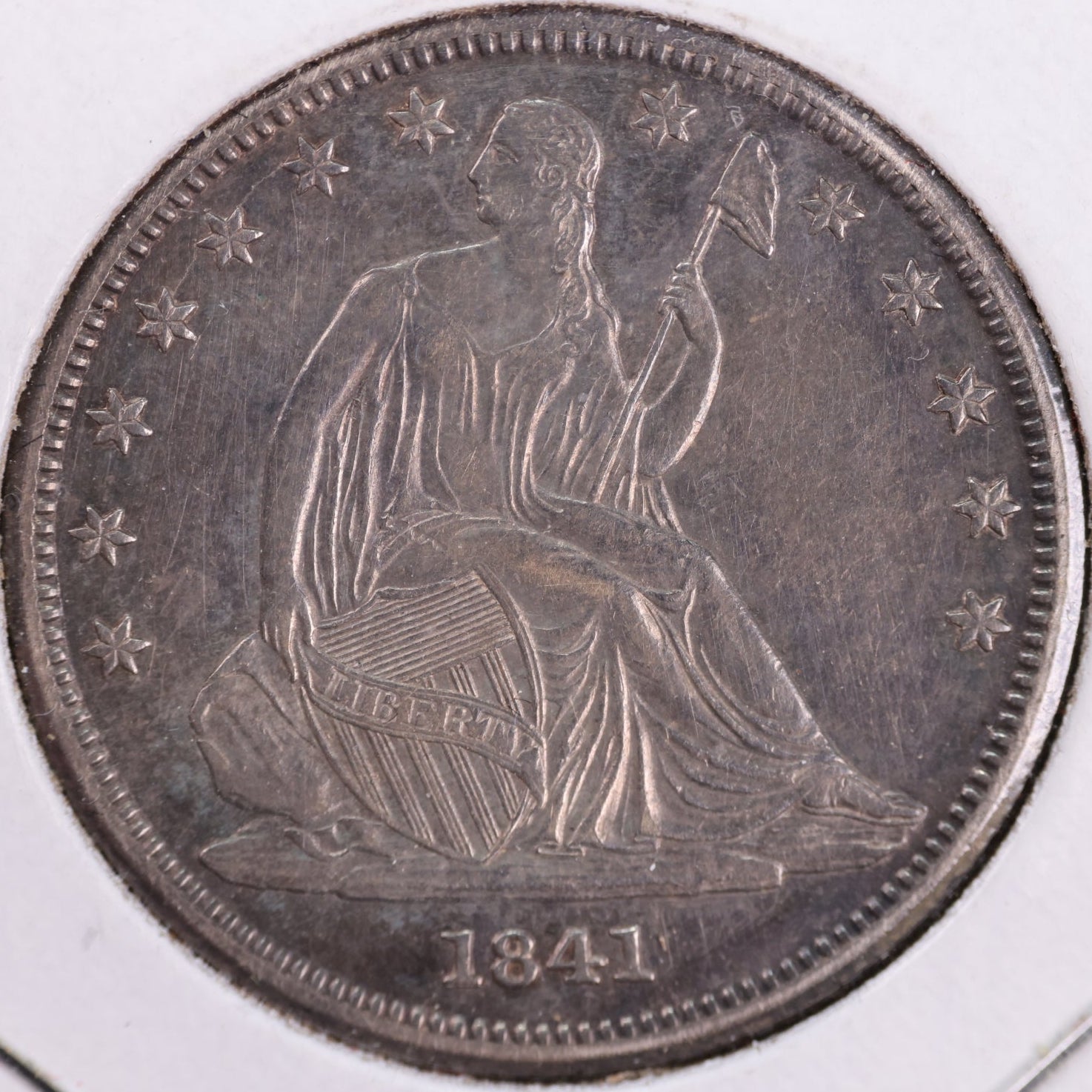 1841 Liberty Seated Half Dollar, About Uncirculated Coin, Store #HR1907