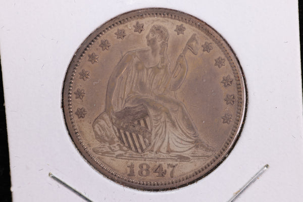 1847 Seated Liberty Half Dollar, 'Overdate', AU, Store #230804147