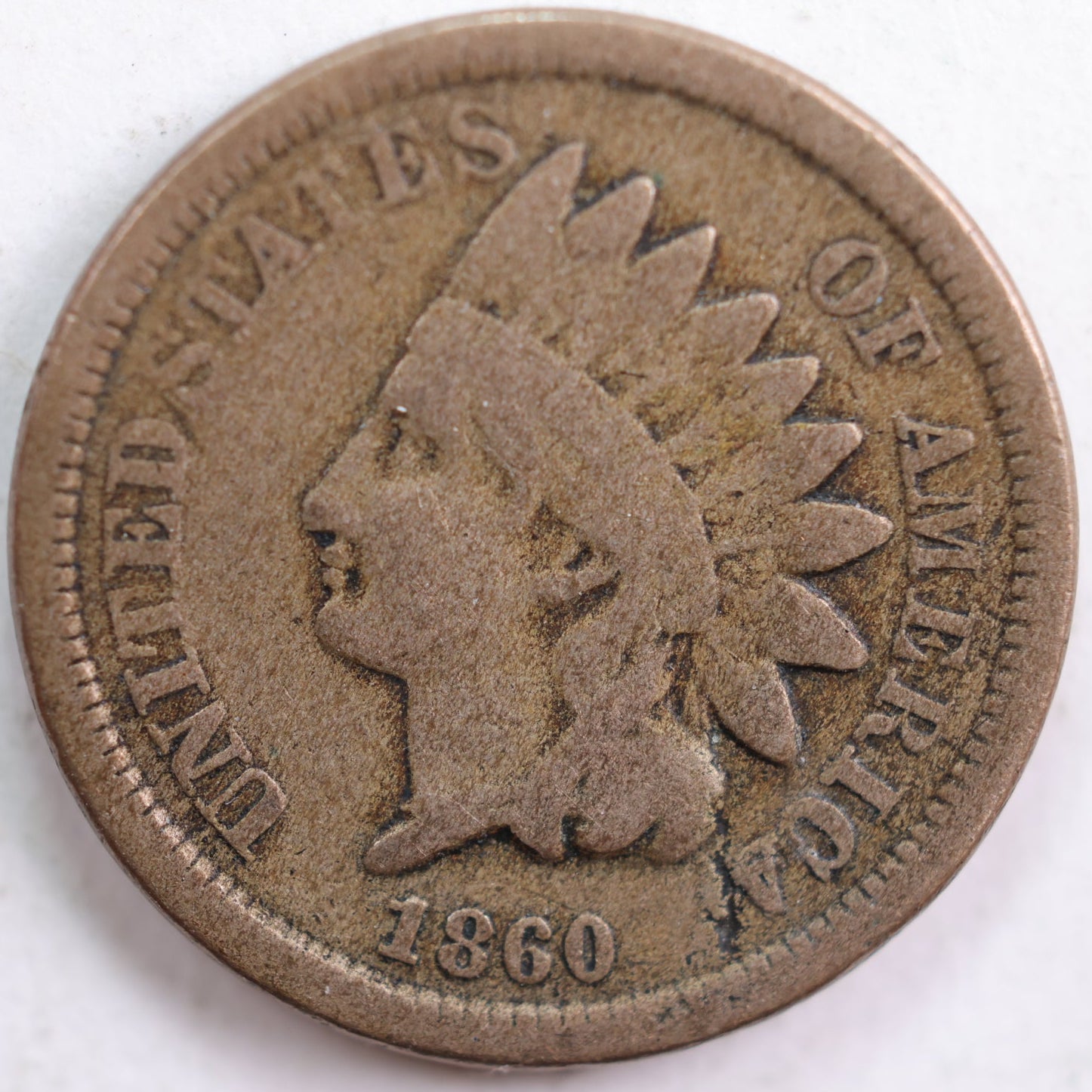 1860 Indian Head Cent, Very Good Circulated Coin, Store #CT0743