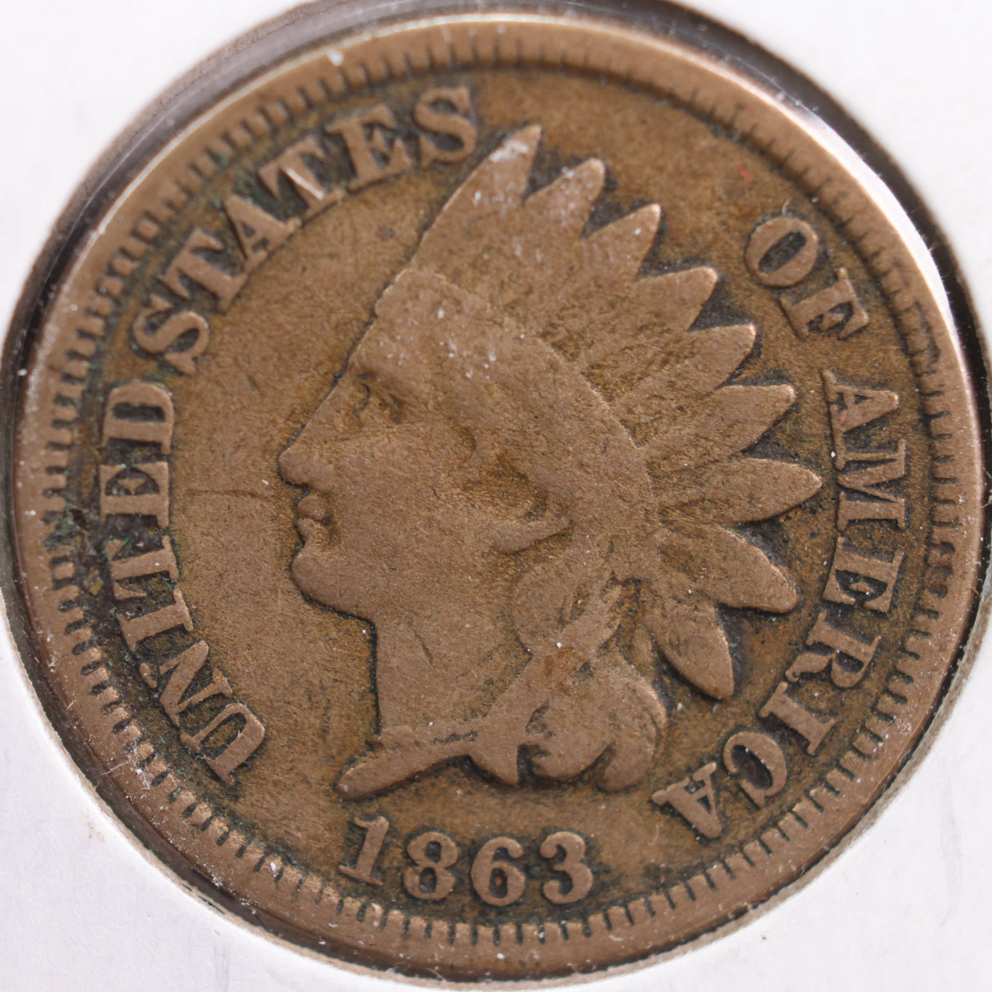 1863 Indian Head Cent, Very Good Circulated Coin, Store #CT0756