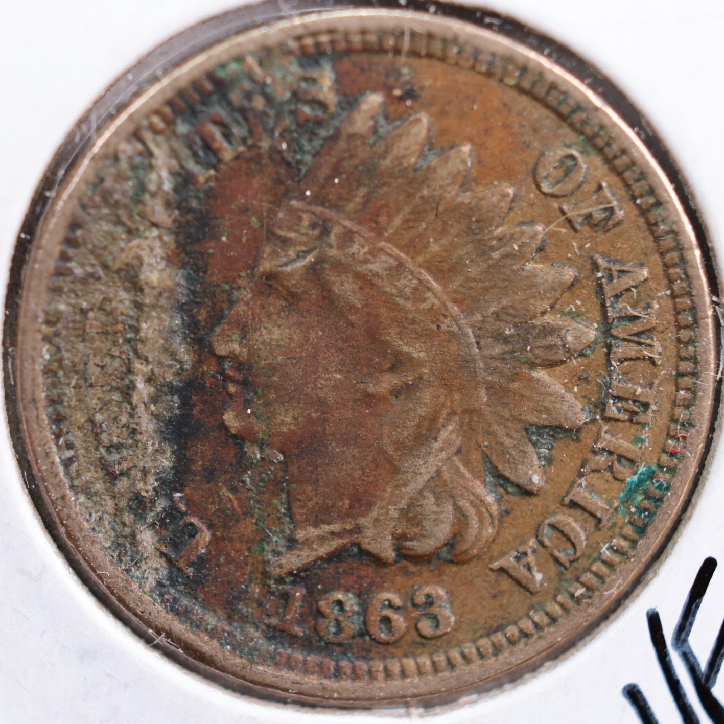 1863 Indian Head Cent, Very Fine Circulated Coin, details, Store #CT0758