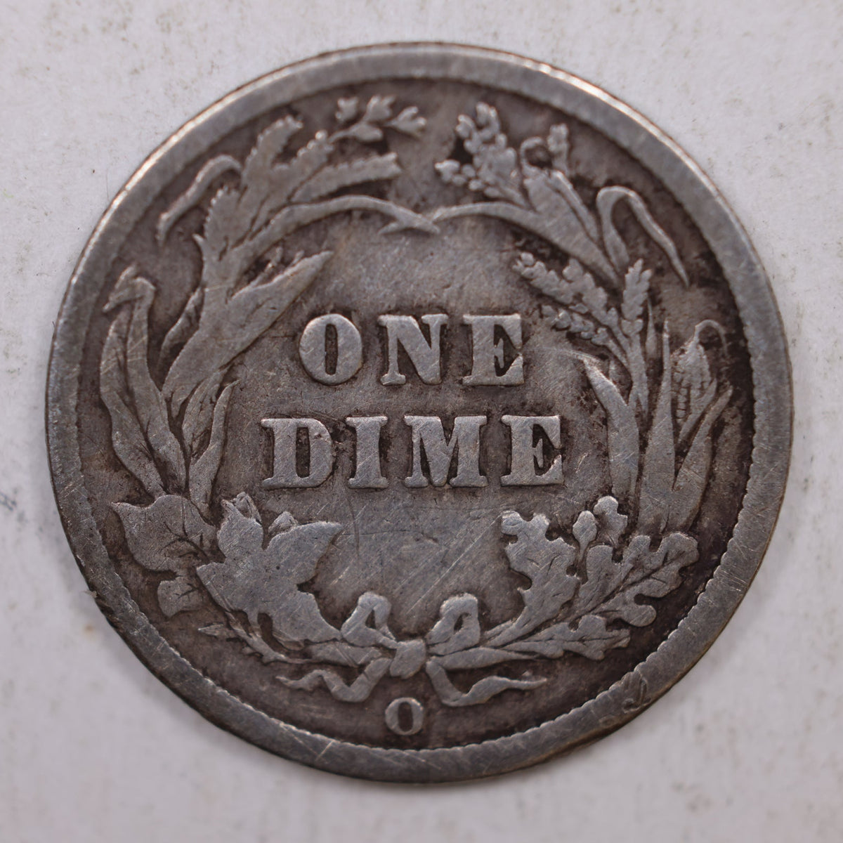 1892-O Barber Silver Dime, Good Plus Circulated Coin, Store #DE031.