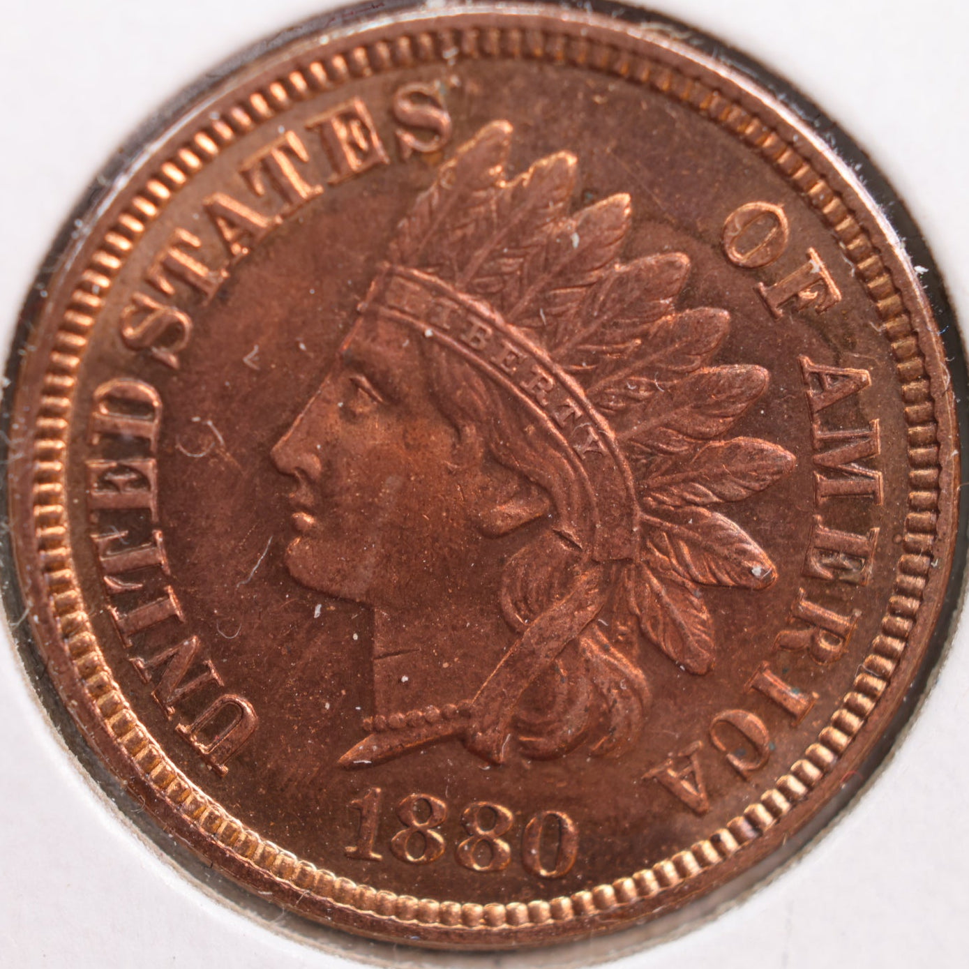 1880 Indian Head Cent, Proof Uncirculated Red Coin, Store #CT0810