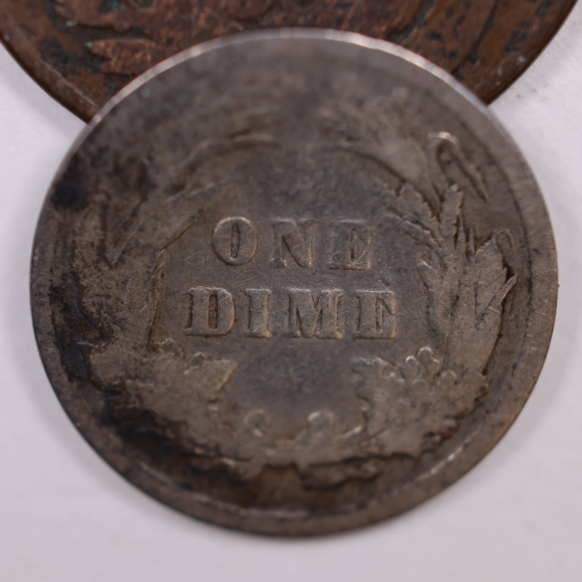 1895 Barber Silver Dime, About Good, Circulated Coin, Store #DE038.