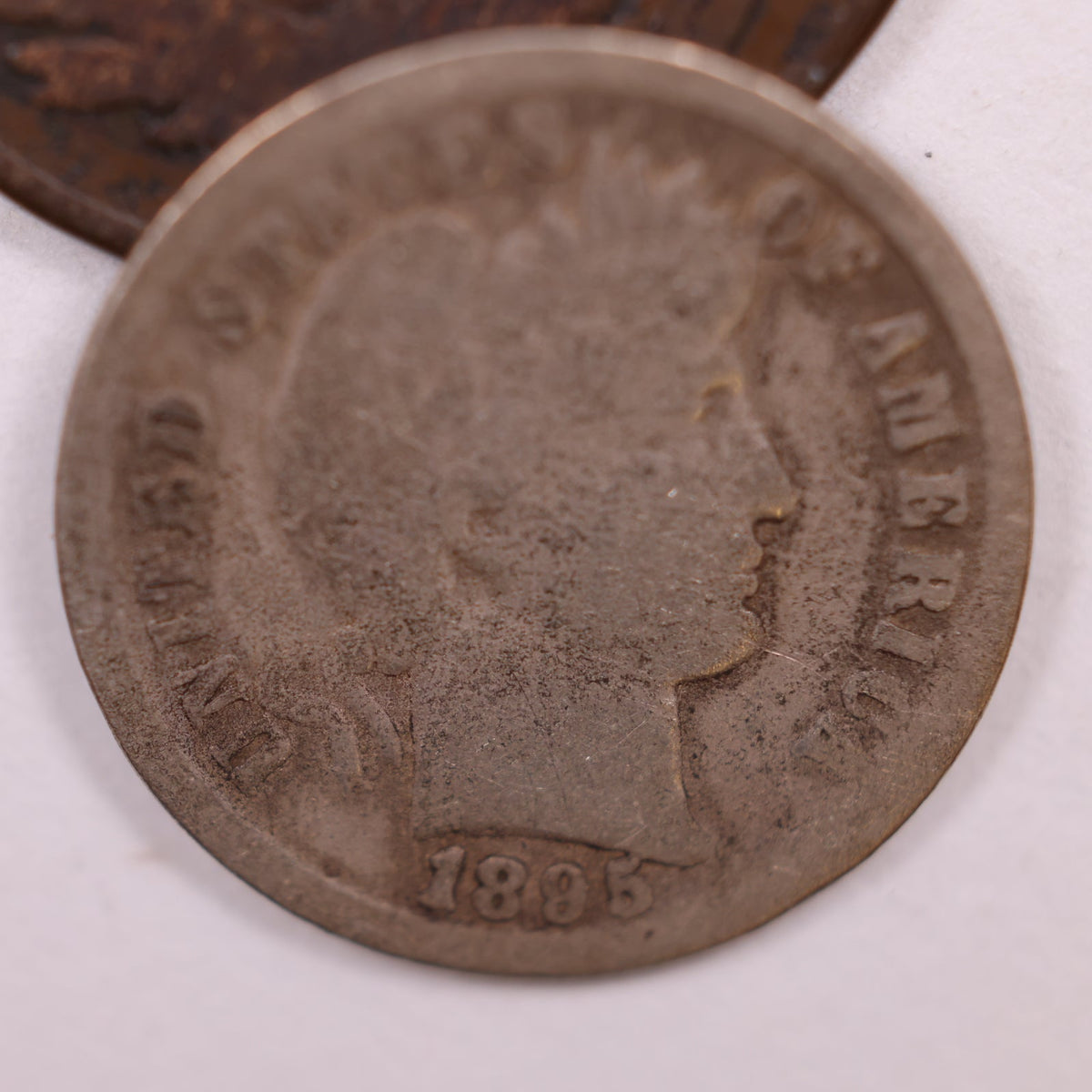 1895-S Barber Silver Dime, About Good, Circulated Coin, Store #DE040.