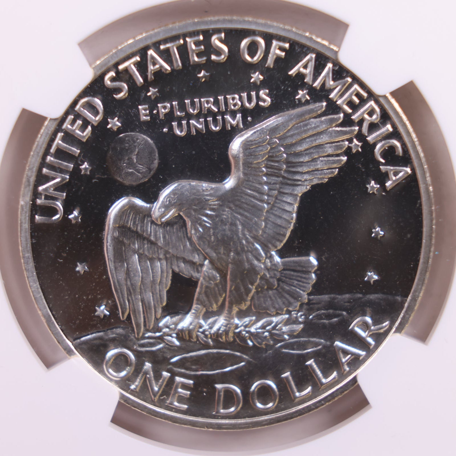 1971-S Eisenhower Silver Dollar, 'Peg Leg', NGC PF-69, Cameo, Store #GDR0233